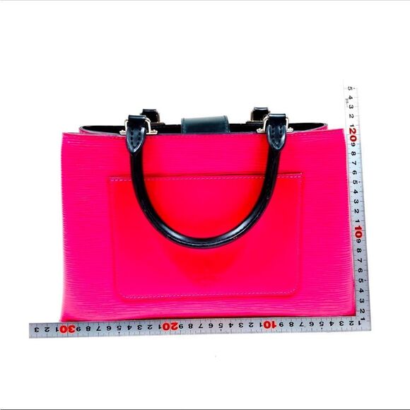 Auth Louis Vuitton Pink Black Epi LV Kleber PM Structured 2way Satchel Purse - Picture 3 of 16